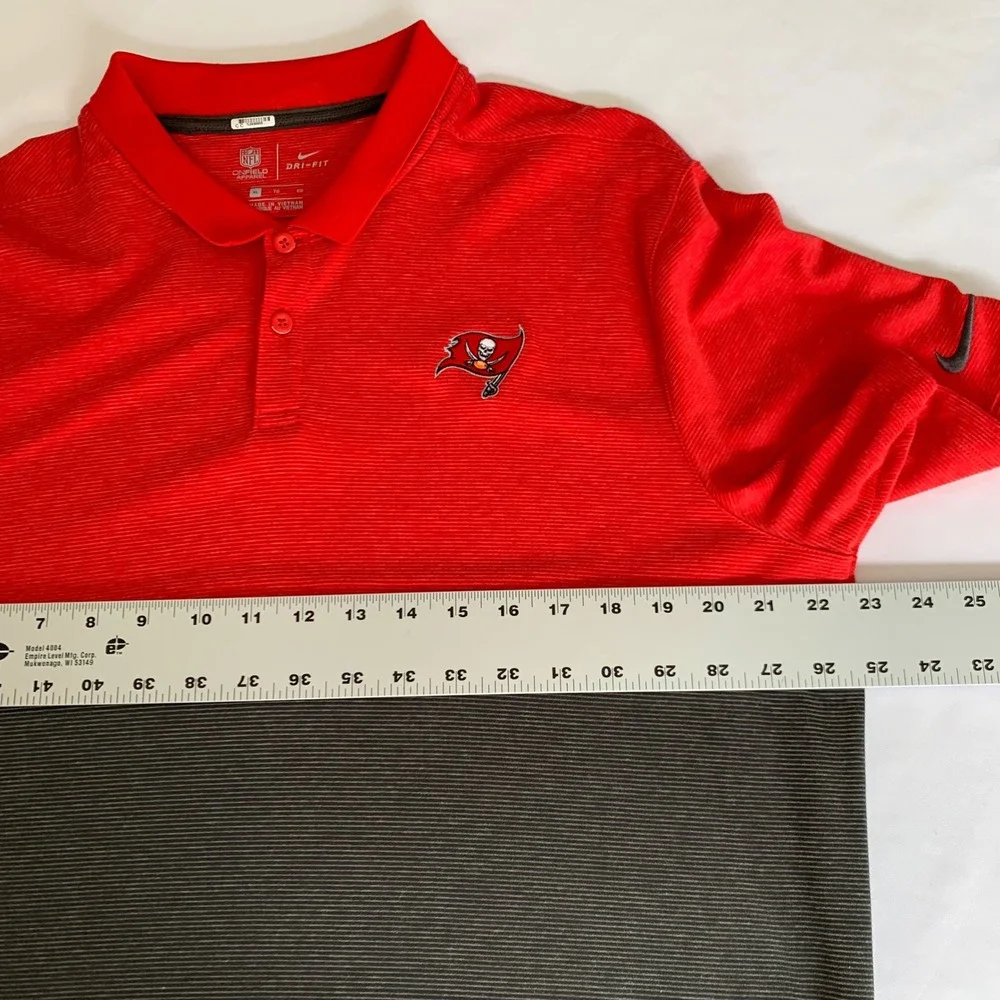 Nike NFL Tampa Bay Buccaneers Polo Men‎ XL Red Dri-FIT Onfield Football Tailgate
